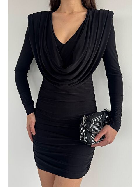 Gülseli Kadın Degaje Yaka Yan Büzgü Detaylı Abiye - S000517534-19351