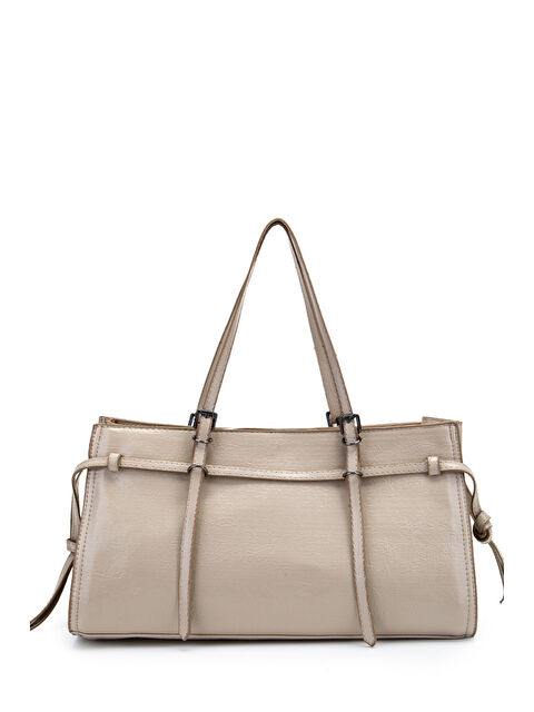 Minebag Siyah Zincir Detaylı Bonnie Kadın Kol Çanta Bej