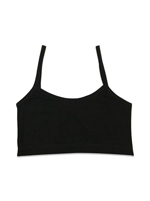 Kompedan Kız Çocuk Pamuklu İnce Askılı Alıştırma Sütyeni | Siyah K42324 - S000232460-19351