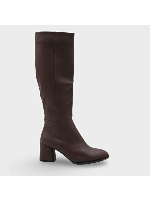 Capone Outfitters Cathrine Oval Burunlu Yandan Fermuarlı Topuklu Kadın Çizme - S000091926-19413