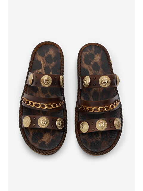 TONNY BLACK Kadın Taba Poli Taban Aksesuar Detaylı Terlik - S000511005-19413