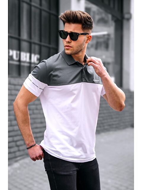 Madmext Erkek Basic Beyaz Polo Yaka Erkek Tişört - S000016193-20063