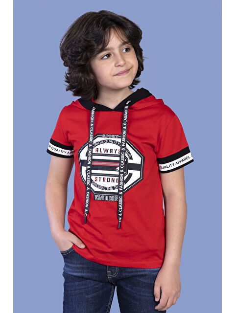 Toontoykids Erkek Çocuk Kapüşonlu Baskılı Tişört - S000417889-20045