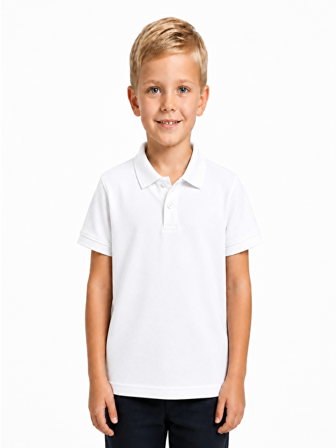 ajn Kids Polo Yaka Basic Kısa Kollu Unisex Çocuk Tişört