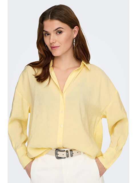 Only Onlzazima Modal Oversize Fit Uzun Kollu Kadın Gömlek 15272523 - S000515688-20072