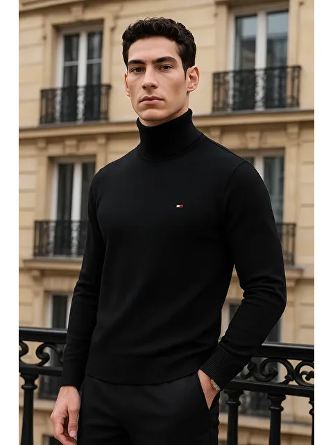 Comstar Erkek Uzun Premium Comfort Siyah Kazak