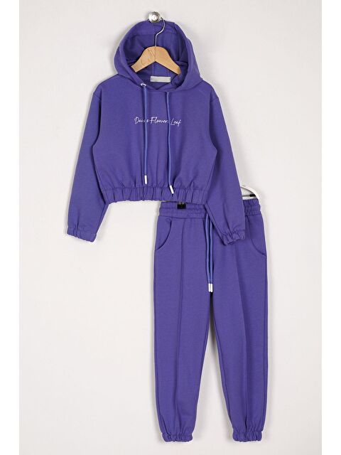 Zepkids Kapüşonlu Daısy Flowrs Leaf Baskılı Kız Çocuk İkili Takım - S000355692-20042