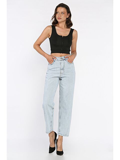 Gülseli Kadın Mom Jean Jean Pantolon - S000402221-3642
