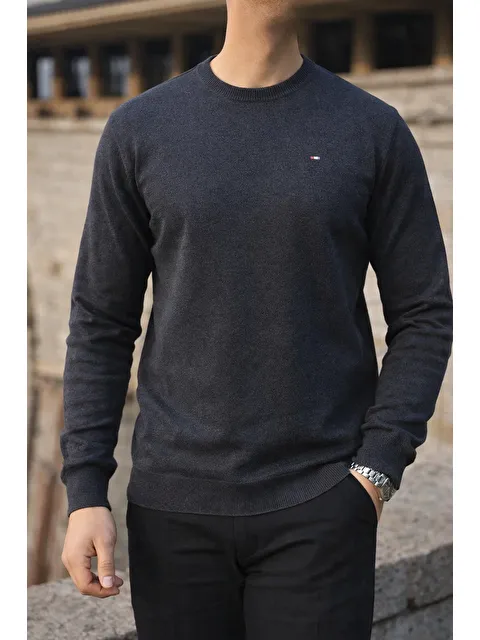 Comstar Erkek Kışlık Bisiklet Yaka Dar Füme Basic Kazak