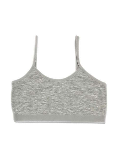Kompedan Kız Çocuk Pamuklu İnce Askılı Alıştırma Sütyeni | Gri Melanj K42324 - S000232460-74