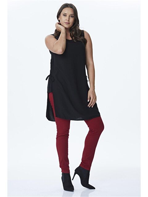 Mylinemoda Bağlama Detaylı Yırtmaçlı Tunik - S000239032-19351