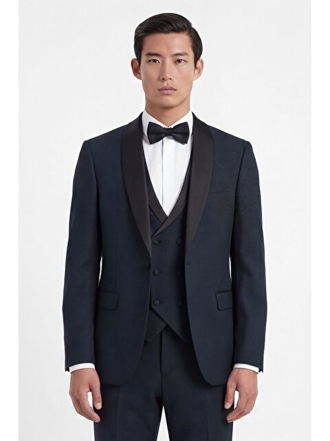 Sabri Özel Lacivert Wedding Vest Suit - S000524134-21164