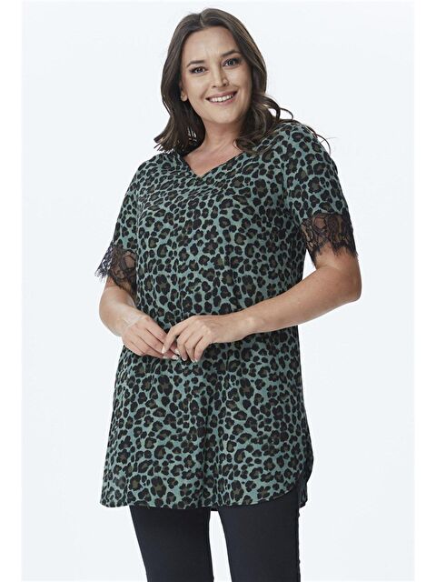 Mylinemoda Kolları Dantel V Yaka Tunik - S000239037-18194