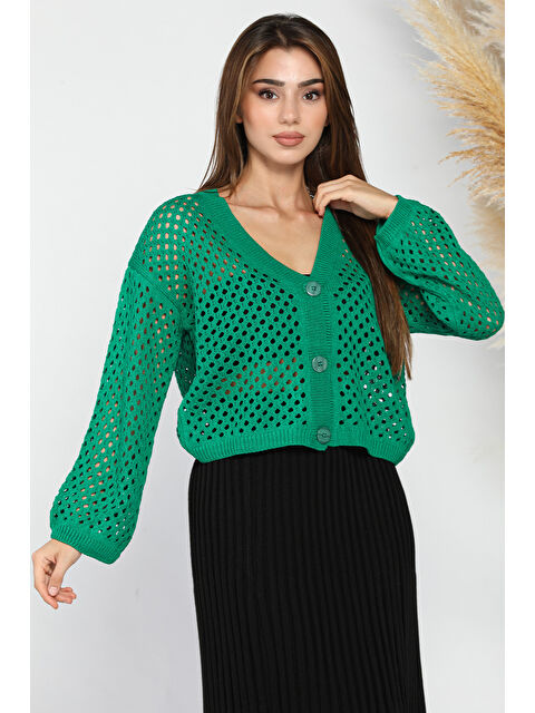 Gülseli Ajurlu Triko Hırka - S000289878-18194