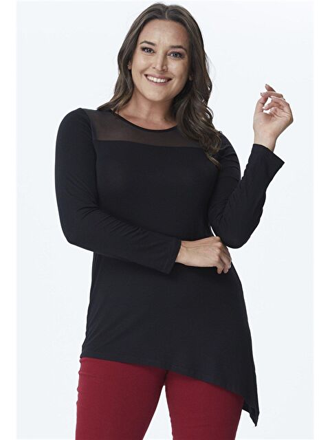 Mylinemoda Önü File Detaylı Asimetrik Tunik - S000239038-19351