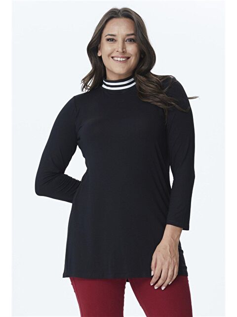 Mylinemoda Ribana Yakalı Örme Tunik - S000239039-19351