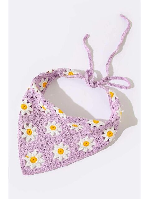 New Obsessions Missori Papatya Desenli Tığ Örgüsü Bandana-Saç Bandı - S000529614-17878