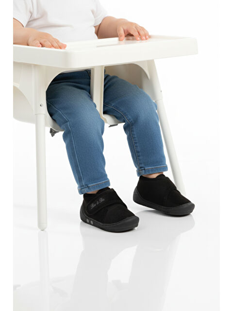 Ayakmod Siyah Süet Cırtlı Bebek Panduf Ba&Ba 058989 B - S000496228-19351