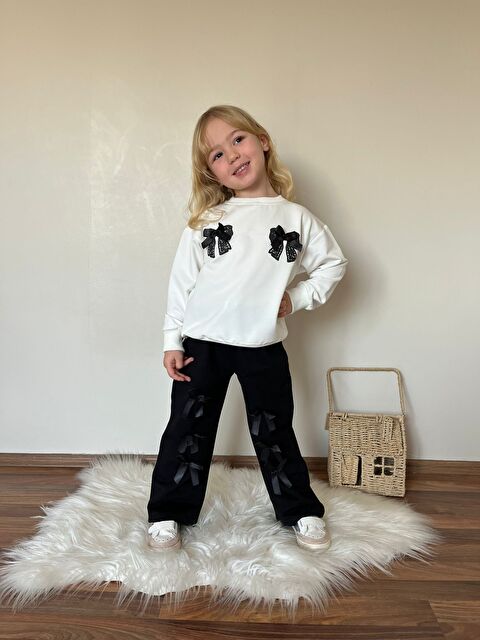 carla10 Kız Çocuk Kurdela Detay Eşofman Alt Üst Takım - S000495551-19351