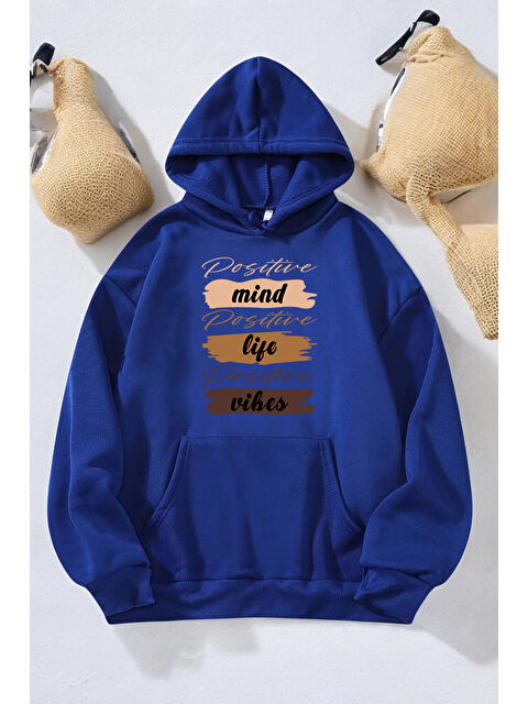 uyguntarz Mind Life Vibes Baskılı Oversize Sweatshirt - S000280262-17234