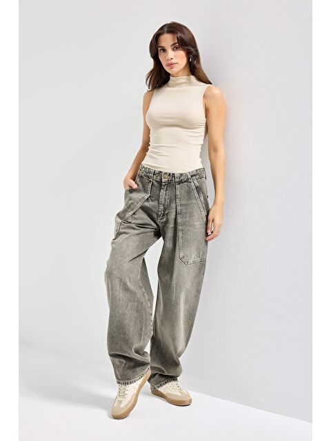 It's Basic Kadın 4s6-133 Balloon Baggy Fit Jean - S000489910-17234