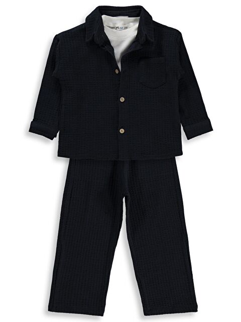 Civil Boys Gömlekli 3 lü Takım 2-5 Yaş Takım - Lacivert