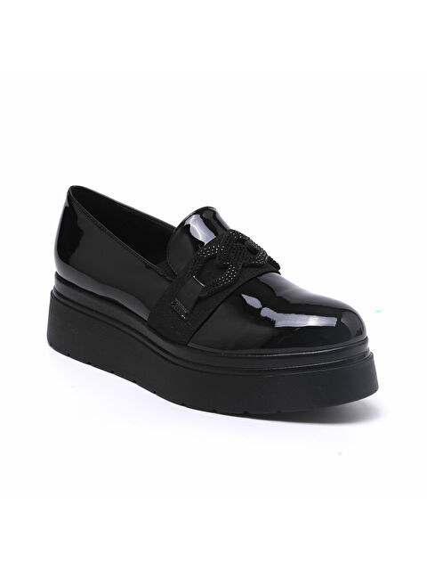 Comart Kadın Siyah Loafer 2C4888 4888 Vernice Nero