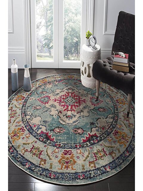 Homefesto Pamuk Taban Yıkanabilir Kaydırmaz Taban Modern Halı 100 x 100 cm - S000131876-23173