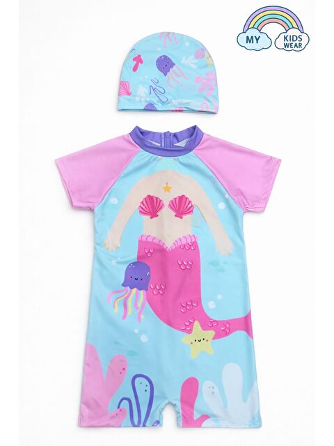 My Kids Wear Kız Çocuk Boneli Fermuarlı Plaj Mayosu 2-8 Yaş 12560 - S000511480-37291