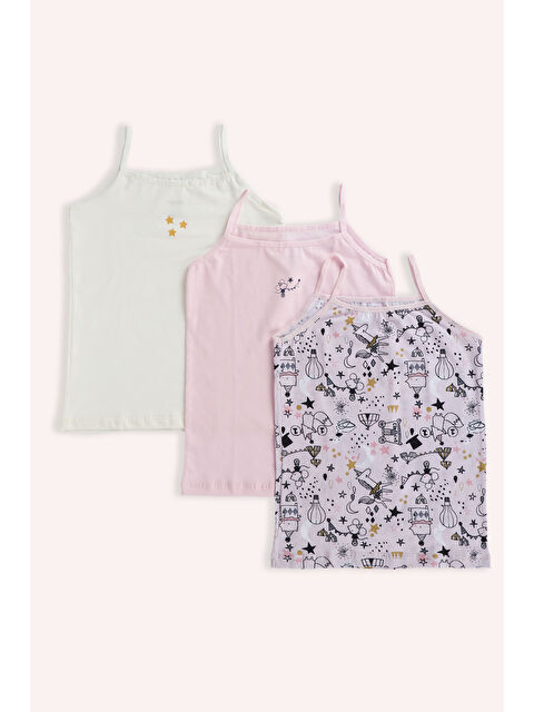 Panço Kız Çocuk Renkli 3'lü Atlet - İç Giyim - S000510626-23173