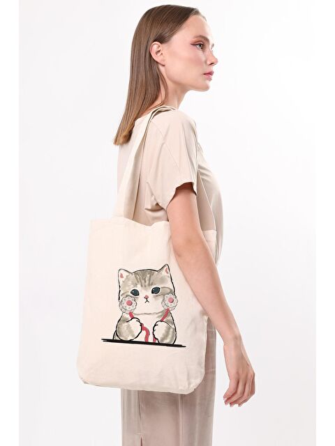 Bagg Kanvas Doktor Kedi Bez Çanta C1613 - S000148818-19966