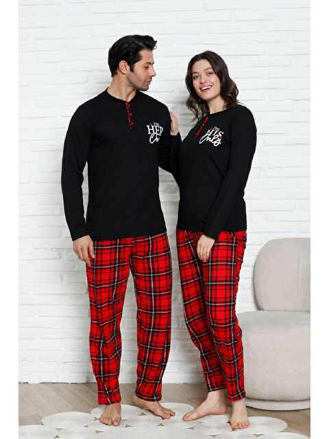 Enisena Erkek Pijama Takımı - Ekose Altlı- Eş Versiyonlu -12580