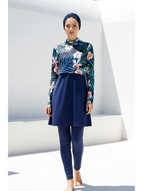 Marina Tam Kapalı Tesettür Mayo Lacivert 1971 - S000500136-21164