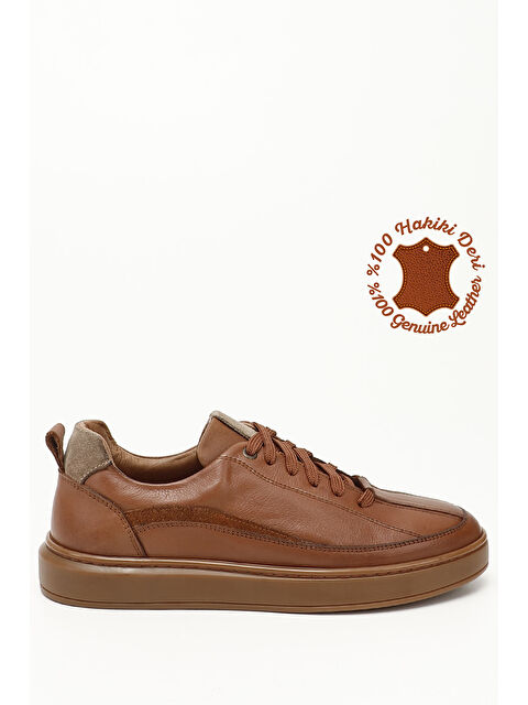 GÖNDERİ(R) HAKİ-TABA  Platinum Hakiki Deri Bağcıklı Erkek Günlük Sneaker 31640 - S000276040-5302