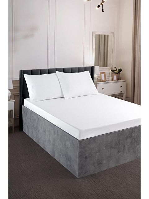 Varol Pan Serisi Ranforce King Size Çarşaf Takımı %100 Pamuk Bej Kırmızı - S000383074-20063