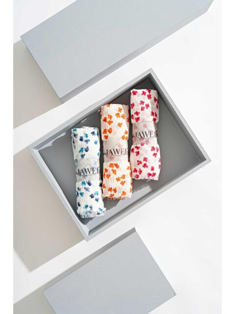 Jawel Kadın Kırışmaz Tesettür 3'lü Bürümcük Şal Paketi (Mavi-Turuncu-Fuşya) - S000371157-23173