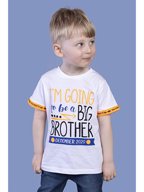 Toontoykids Erkek Çocuk Kolları Neon Şerit Detaylı Baskılı Tişört - S000417893-20063