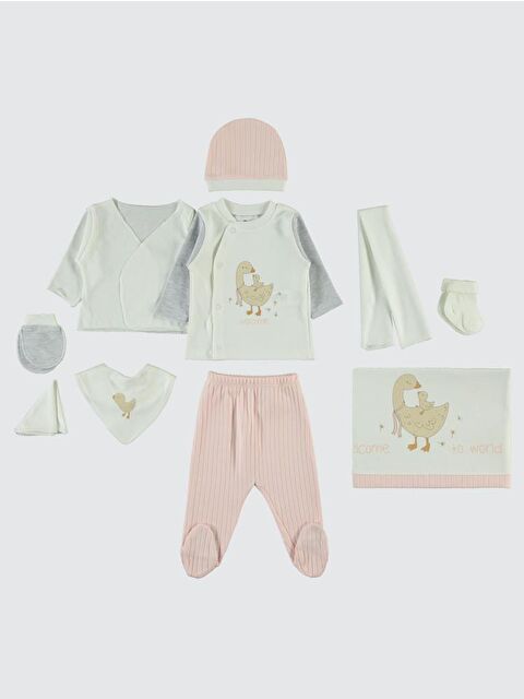 Civil Baby Ördek Nakışlı Zıbın Setleri - Pembe 0-1 Ay - S000483720-20024