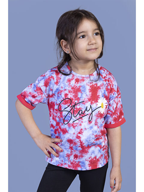 Toontoykids Kız Çocuk Batik Desenli Baskılı Tişört
