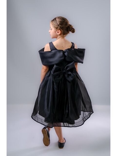 Mnk Baby & Kids Kız Çocuk Taş Fiyonklu İsalon Elbise M00763 - S000436622-19351