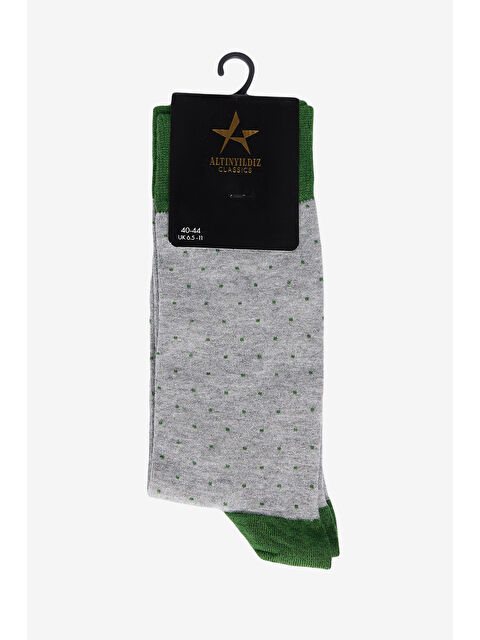 Altınyıldız Classics Erkek Gri-Yeşil Desenli Bambulu Casual Soket Çorap - S000416337-37290