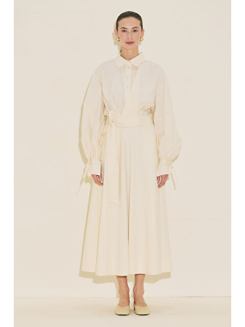 Manuka Labeca Bağlamalı Gömlek Vanilya - S000529571-17162