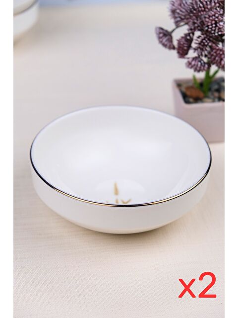 TABAK EVİ Porselen Natura Marinum Altın Yaldız Kase 13,50cm 2 li - S000443916-23173