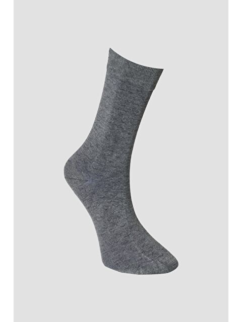 Altınyıldız Classics Erkek Gri-Lacivert Desenli Gri Lacivert Bambulu Casual Soket Çorap - S000416343-37281