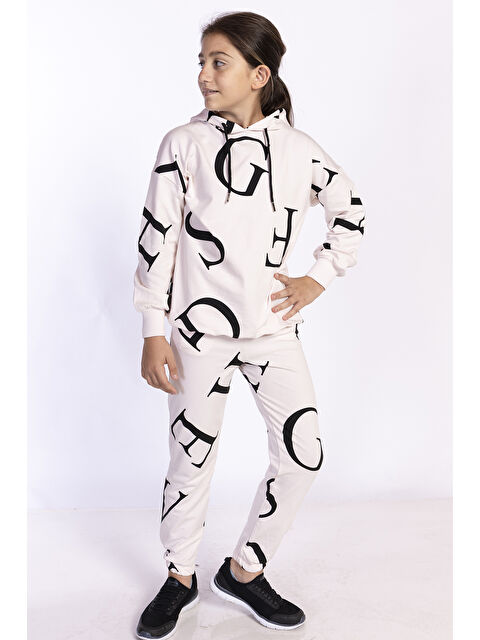 Toontoykids Kız Komple Baskılı Kapüşonlu Eşofman Takımı - S000254300-7152