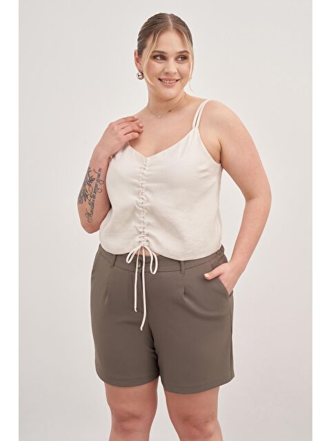 Mylinemoda İp Askılı Önü Büzgülü Top - S000239080-19928