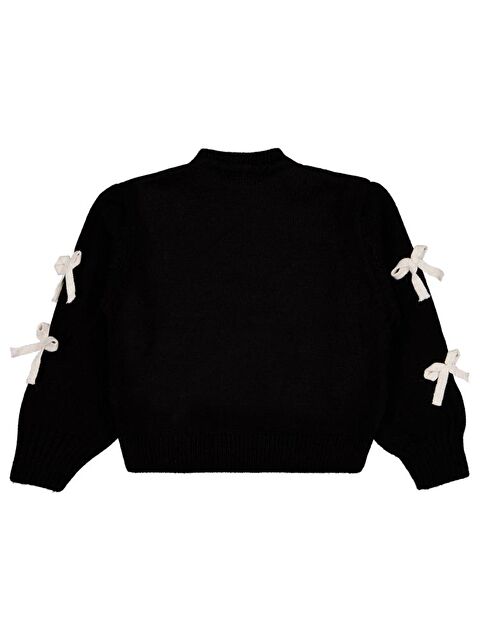 Civil Girls Fiyonk Aksesuarlı 6-9 Yaş Kazak - Siyah 8-9 Yaş - S000483707-19351