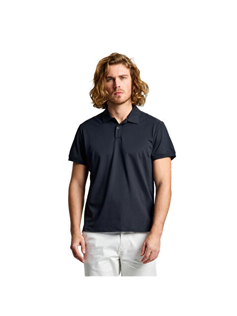 Slam Tech Pique Polo Ss Erkek Siyah Tişört - S000489825-19351