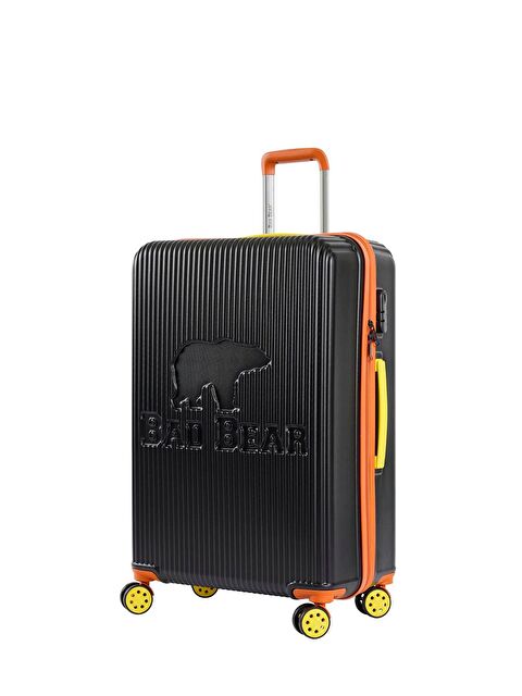 Bad Bear Logo Siyah Büyük Boy Tekerlekli ABS Valiz 95 Lt. - S000247429-19351