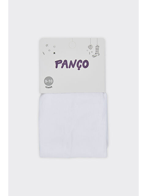 Panço Kız Çocuk Düz Beyaz Mikro Külotlu Çorap - S000510633-20063